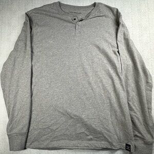 Lucky Brand Men's Long Sleeve Gray Henley